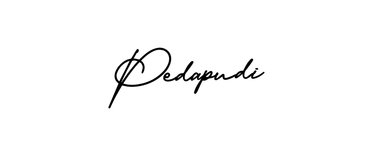 How to make Pedapudi signature? AmerikaSignatureDemo-Regular is a professional autograph style. Create handwritten signature for Pedapudi name. Pedapudi signature style 3 images and pictures png