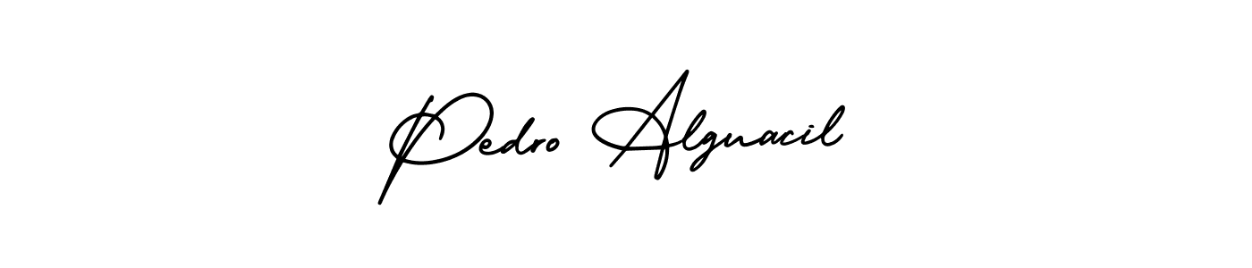 The best way (AmerikaSignatureDemo-Regular) to make a short signature is to pick only two or three words in your name. The name Pedro Alguacil include a total of six letters. For converting this name. Pedro Alguacil signature style 3 images and pictures png