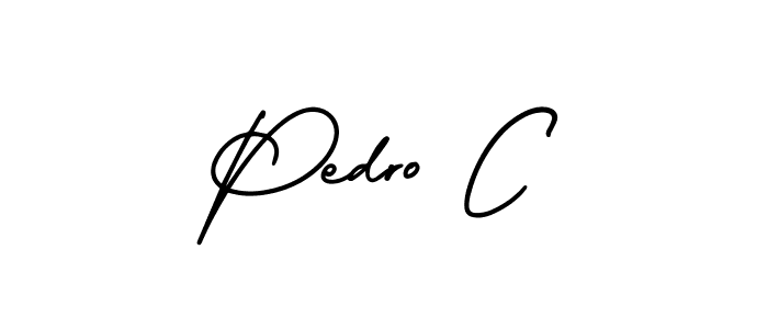 Make a beautiful signature design for name Pedro C. With this signature (AmerikaSignatureDemo-Regular) style, you can create a handwritten signature for free. Pedro C signature style 3 images and pictures png