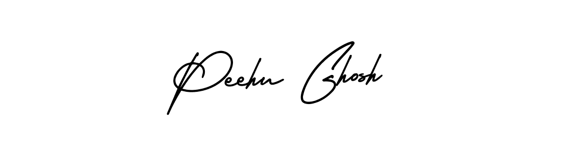 The best way (AmerikaSignatureDemo-Regular) to make a short signature is to pick only two or three words in your name. The name Peehu Ghosh include a total of six letters. For converting this name. Peehu Ghosh signature style 3 images and pictures png