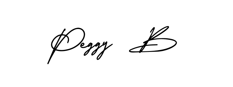 You should practise on your own different ways (AmerikaSignatureDemo-Regular) to write your name (Peggy  B) in signature. don't let someone else do it for you. Peggy  B signature style 3 images and pictures png