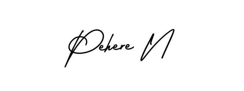 How to make Pehere N signature? AmerikaSignatureDemo-Regular is a professional autograph style. Create handwritten signature for Pehere N name. Pehere N signature style 3 images and pictures png
