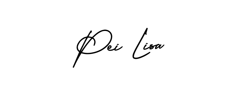 You should practise on your own different ways (AmerikaSignatureDemo-Regular) to write your name (Pei Lisa) in signature. don't let someone else do it for you. Pei Lisa signature style 3 images and pictures png