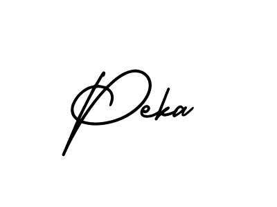 How to make Peka signature? AmerikaSignatureDemo-Regular is a professional autograph style. Create handwritten signature for Peka name. Peka signature style 3 images and pictures png