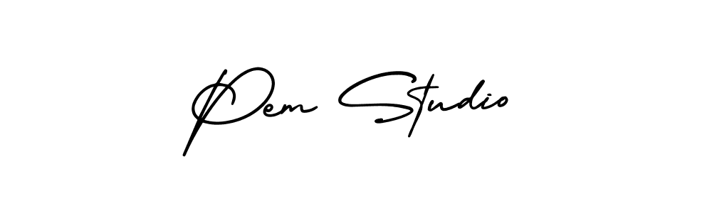AmerikaSignatureDemo-Regular is a professional signature style that is perfect for those who want to add a touch of class to their signature. It is also a great choice for those who want to make their signature more unique. Get Pem Studio name to fancy signature for free. Pem Studio signature style 3 images and pictures png