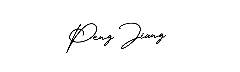The best way (AmerikaSignatureDemo-Regular) to make a short signature is to pick only two or three words in your name. The name Peng Jiang include a total of six letters. For converting this name. Peng Jiang signature style 3 images and pictures png
