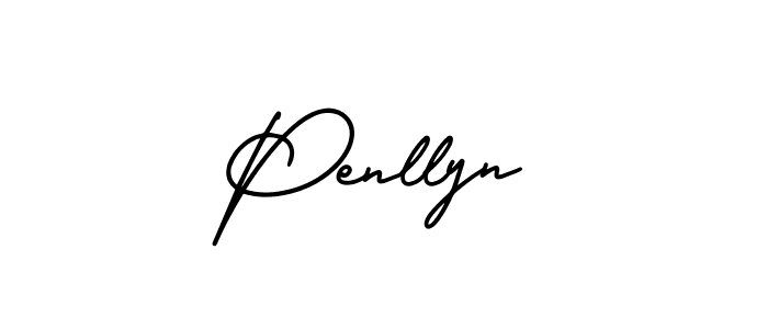 The best way (AmerikaSignatureDemo-Regular) to make a short signature is to pick only two or three words in your name. The name Penllyn include a total of six letters. For converting this name. Penllyn signature style 3 images and pictures png