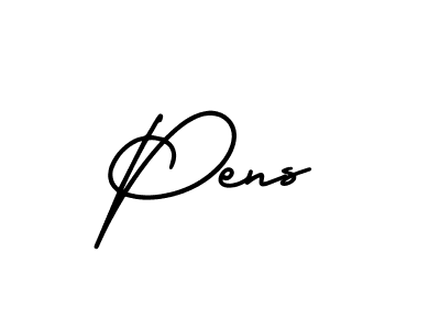 How to make Pens name signature. Use AmerikaSignatureDemo-Regular style for creating short signs online. This is the latest handwritten sign. Pens signature style 3 images and pictures png