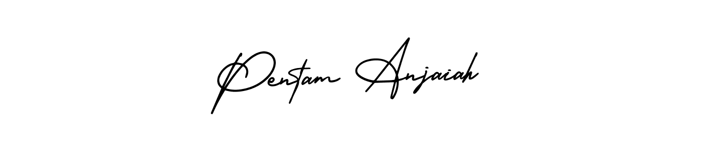 It looks lik you need a new signature style for name Pentam Anjaiah. Design unique handwritten (AmerikaSignatureDemo-Regular) signature with our free signature maker in just a few clicks. Pentam Anjaiah signature style 3 images and pictures png