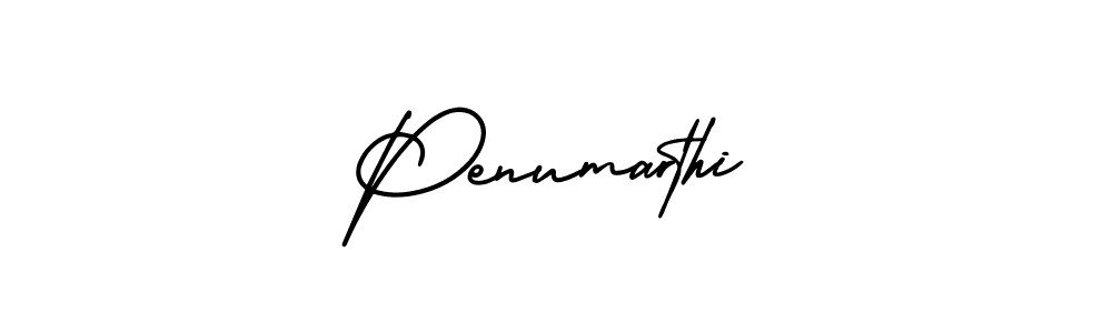 Penumarthi stylish signature style. Best Handwritten Sign (AmerikaSignatureDemo-Regular) for my name. Handwritten Signature Collection Ideas for my name Penumarthi. Penumarthi signature style 3 images and pictures png