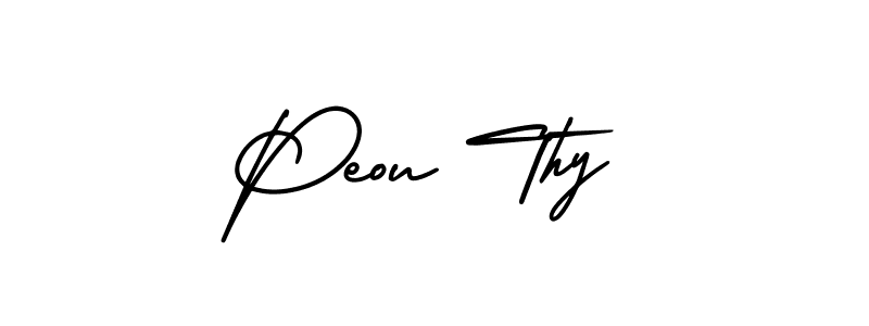 How to make Peou Thy signature? AmerikaSignatureDemo-Regular is a professional autograph style. Create handwritten signature for Peou Thy name. Peou Thy signature style 3 images and pictures png