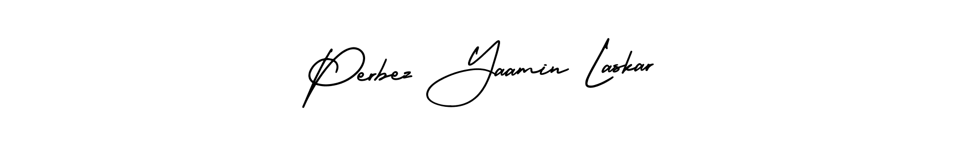 Make a beautiful signature design for name Perbez Yaamin Laskar. With this signature (AmerikaSignatureDemo-Regular) style, you can create a handwritten signature for free. Perbez Yaamin Laskar signature style 3 images and pictures png