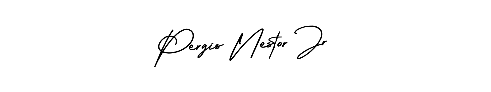 if you are searching for the best signature style for your name Pergis Nestor Jr. so please give up your signature search. here we have designed multiple signature styles  using AmerikaSignatureDemo-Regular. Pergis Nestor Jr signature style 3 images and pictures png