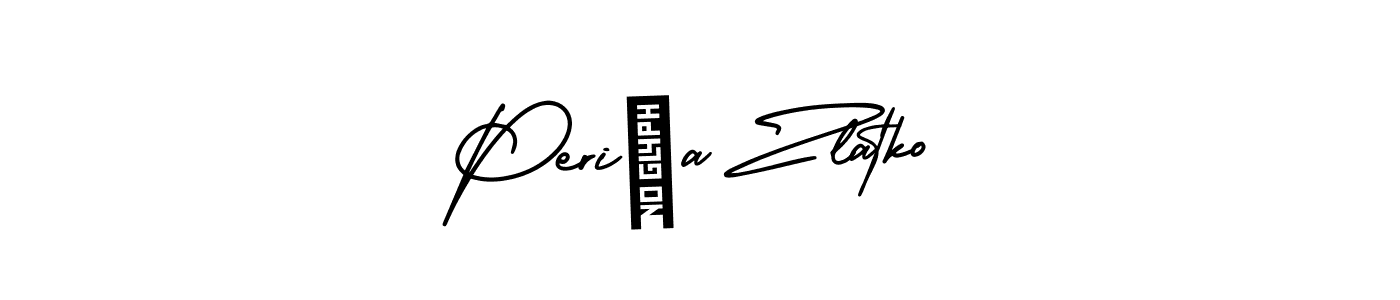You should practise on your own different ways (AmerikaSignatureDemo-Regular) to write your name (Periša Zlatko) in signature. don't let someone else do it for you. Periša Zlatko signature style 3 images and pictures png
