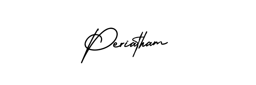 AmerikaSignatureDemo-Regular is a professional signature style that is perfect for those who want to add a touch of class to their signature. It is also a great choice for those who want to make their signature more unique. Get Periatham name to fancy signature for free. Periatham signature style 3 images and pictures png
