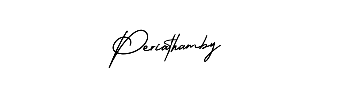 How to make Periathamby name signature. Use AmerikaSignatureDemo-Regular style for creating short signs online. This is the latest handwritten sign. Periathamby signature style 3 images and pictures png