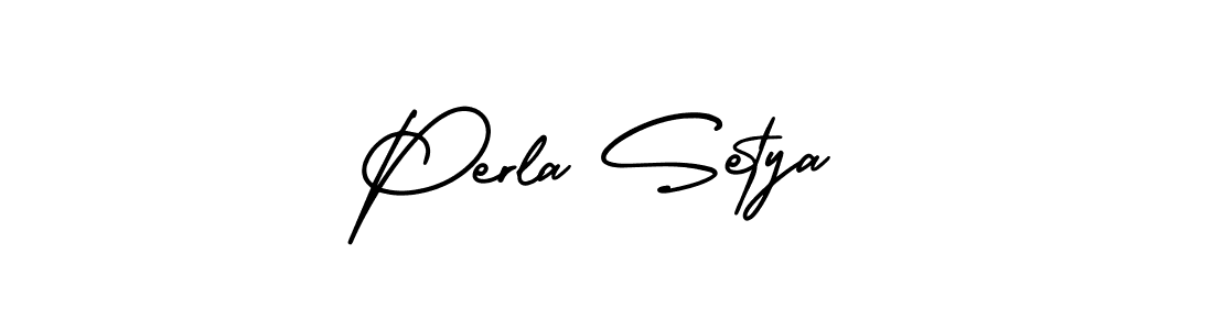 It looks lik you need a new signature style for name Perla Setya. Design unique handwritten (AmerikaSignatureDemo-Regular) signature with our free signature maker in just a few clicks. Perla Setya signature style 3 images and pictures png