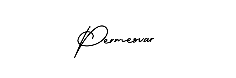 How to make Permesvar name signature. Use AmerikaSignatureDemo-Regular style for creating short signs online. This is the latest handwritten sign. Permesvar signature style 3 images and pictures png