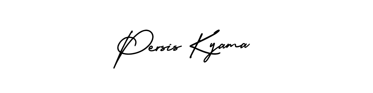 You should practise on your own different ways (AmerikaSignatureDemo-Regular) to write your name (Persis Kyama) in signature. don't let someone else do it for you. Persis Kyama signature style 3 images and pictures png