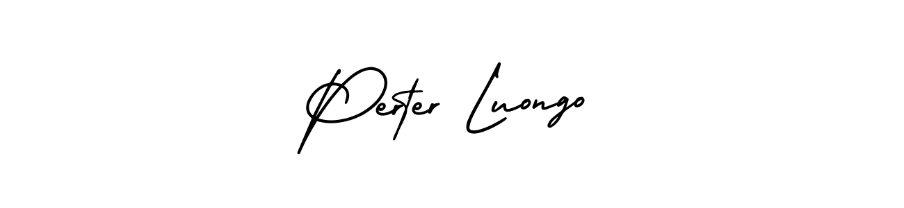 You should practise on your own different ways (AmerikaSignatureDemo-Regular) to write your name (Perter Luongo) in signature. don't let someone else do it for you. Perter Luongo signature style 3 images and pictures png