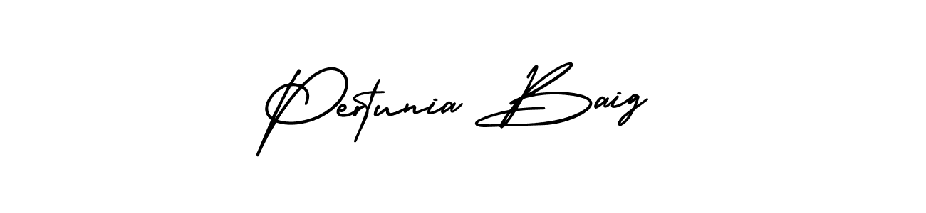 How to make Pertunia Baig signature? AmerikaSignatureDemo-Regular is a professional autograph style. Create handwritten signature for Pertunia Baig name. Pertunia Baig signature style 3 images and pictures png