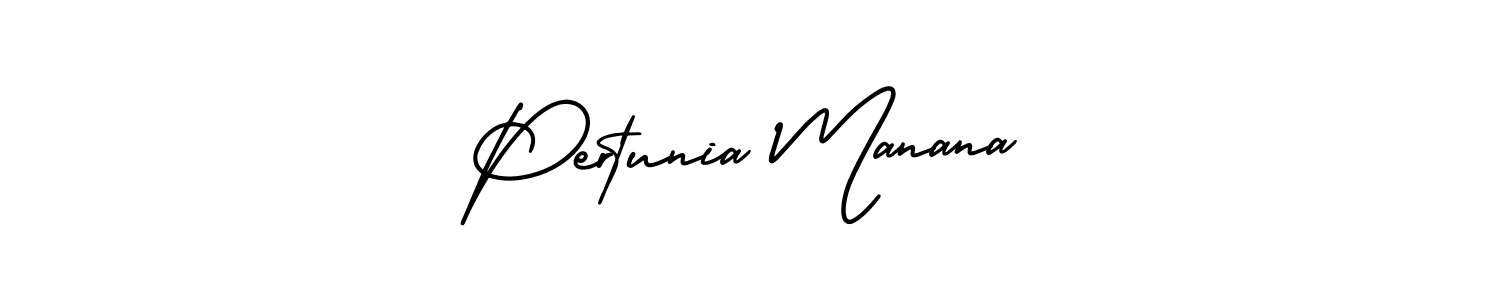 How to make Pertunia Manana name signature. Use AmerikaSignatureDemo-Regular style for creating short signs online. This is the latest handwritten sign. Pertunia Manana signature style 3 images and pictures png