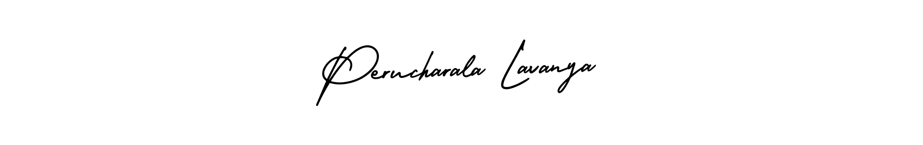 Create a beautiful signature design for name Perucharala Lavanya. With this signature (AmerikaSignatureDemo-Regular) fonts, you can make a handwritten signature for free. Perucharala Lavanya signature style 3 images and pictures png