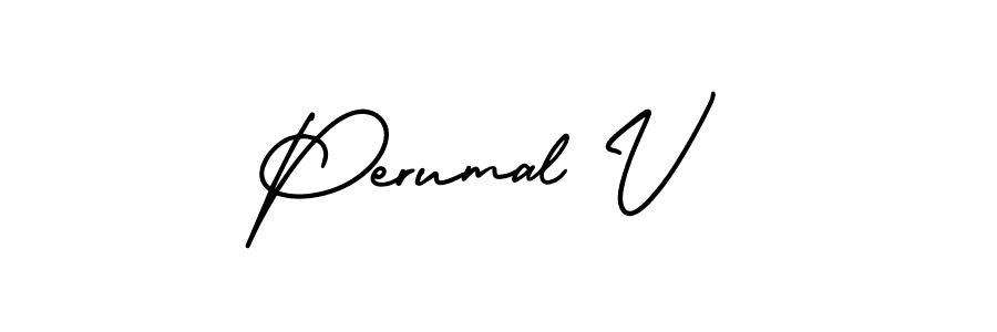Also You can easily find your signature by using the search form. We will create Perumal V name handwritten signature images for you free of cost using AmerikaSignatureDemo-Regular sign style. Perumal V signature style 3 images and pictures png