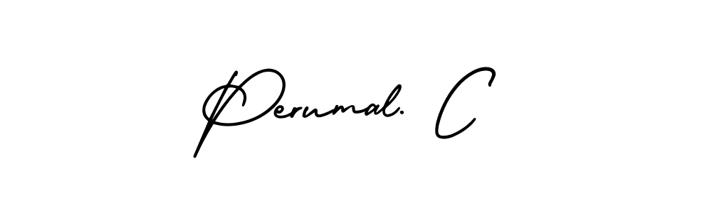 Use a signature maker to create a handwritten signature online. With this signature software, you can design (AmerikaSignatureDemo-Regular) your own signature for name Perumal. C. Perumal. C signature style 3 images and pictures png