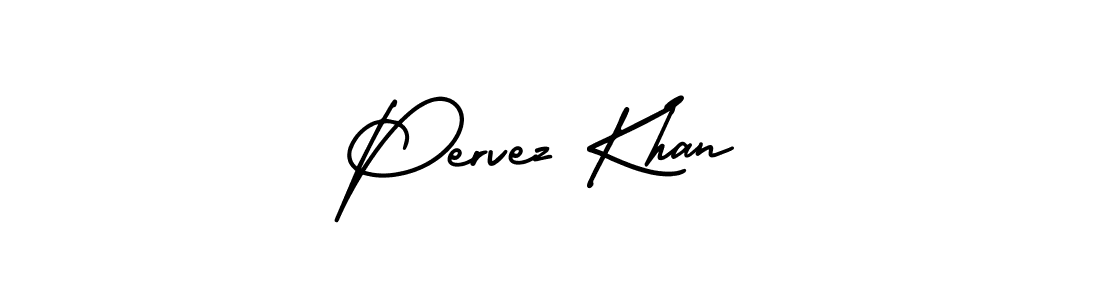 The best way (AmerikaSignatureDemo-Regular) to make a short signature is to pick only two or three words in your name. The name Pervez Khan include a total of six letters. For converting this name. Pervez Khan signature style 3 images and pictures png