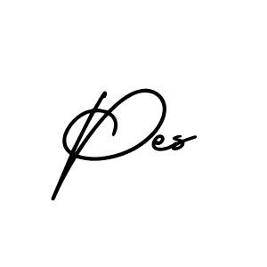 Design your own signature with our free online signature maker. With this signature software, you can create a handwritten (AmerikaSignatureDemo-Regular) signature for name Pes. Pes signature style 3 images and pictures png