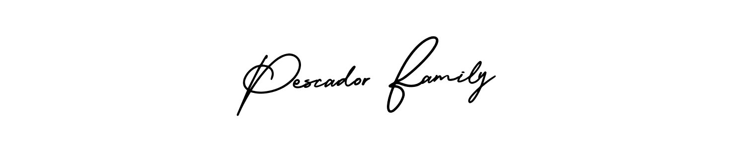 Pescador Family stylish signature style. Best Handwritten Sign (AmerikaSignatureDemo-Regular) for my name. Handwritten Signature Collection Ideas for my name Pescador Family. Pescador Family signature style 3 images and pictures png