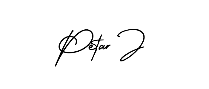 Petar J stylish signature style. Best Handwritten Sign (AmerikaSignatureDemo-Regular) for my name. Handwritten Signature Collection Ideas for my name Petar J. Petar J signature style 3 images and pictures png