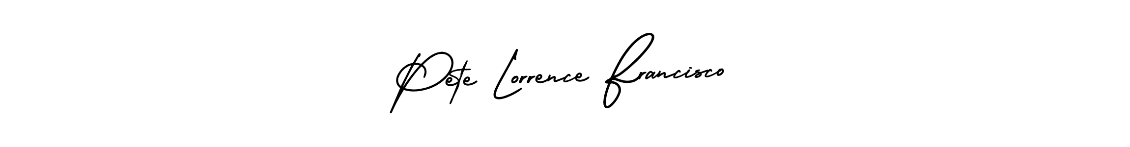 The best way (AmerikaSignatureDemo-Regular) to make a short signature is to pick only two or three words in your name. The name Pete Lorrence Francisco include a total of six letters. For converting this name. Pete Lorrence Francisco signature style 3 images and pictures png
