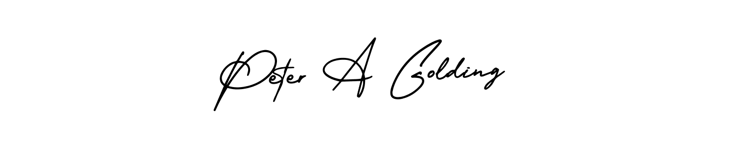 The best way (AmerikaSignatureDemo-Regular) to make a short signature is to pick only two or three words in your name. The name Peter A Golding include a total of six letters. For converting this name. Peter A Golding signature style 3 images and pictures png