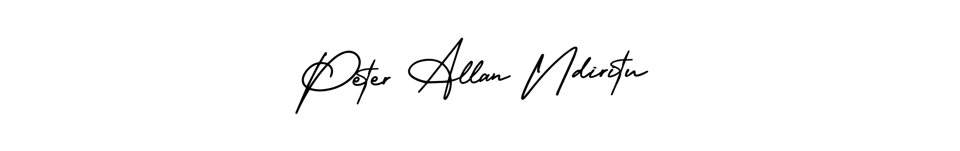 Peter Allan Ndiritu stylish signature style. Best Handwritten Sign (AmerikaSignatureDemo-Regular) for my name. Handwritten Signature Collection Ideas for my name Peter Allan Ndiritu. Peter Allan Ndiritu signature style 3 images and pictures png