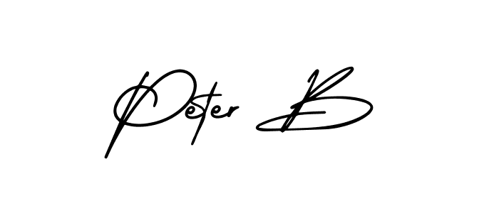 Design your own signature with our free online signature maker. With this signature software, you can create a handwritten (AmerikaSignatureDemo-Regular) signature for name Peter B. Peter B signature style 3 images and pictures png
