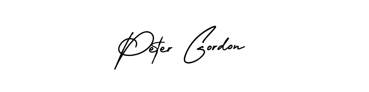 The best way (AmerikaSignatureDemo-Regular) to make a short signature is to pick only two or three words in your name. The name Peter Gordon include a total of six letters. For converting this name. Peter Gordon signature style 3 images and pictures png