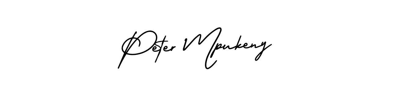 Peter Mpukeny stylish signature style. Best Handwritten Sign (AmerikaSignatureDemo-Regular) for my name. Handwritten Signature Collection Ideas for my name Peter Mpukeny. Peter Mpukeny signature style 3 images and pictures png