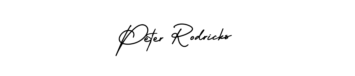 You should practise on your own different ways (AmerikaSignatureDemo-Regular) to write your name (Peter Rodricks) in signature. don't let someone else do it for you. Peter Rodricks signature style 3 images and pictures png