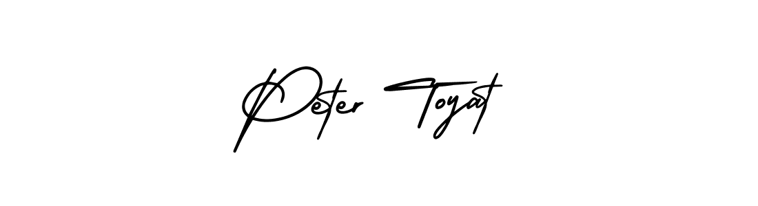 You should practise on your own different ways (AmerikaSignatureDemo-Regular) to write your name (Peter Toyat) in signature. don't let someone else do it for you. Peter Toyat signature style 3 images and pictures png