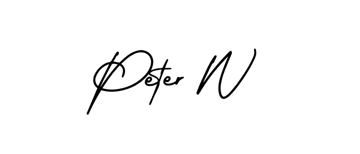 Make a beautiful signature design for name Peter W. With this signature (AmerikaSignatureDemo-Regular) style, you can create a handwritten signature for free. Peter W signature style 3 images and pictures png