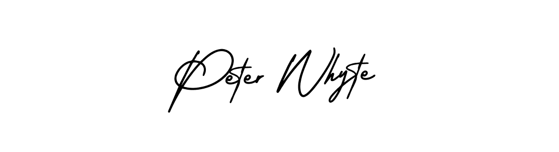 It looks lik you need a new signature style for name Peter Whyte. Design unique handwritten (AmerikaSignatureDemo-Regular) signature with our free signature maker in just a few clicks. Peter Whyte signature style 3 images and pictures png