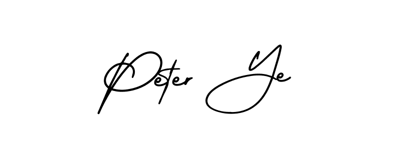 How to make Peter Ye signature? AmerikaSignatureDemo-Regular is a professional autograph style. Create handwritten signature for Peter Ye name. Peter Ye signature style 3 images and pictures png