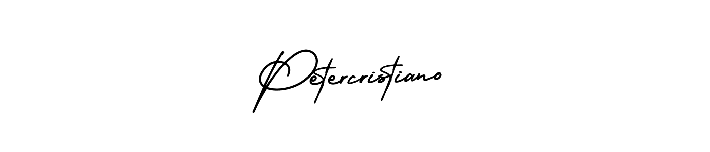 The best way (AmerikaSignatureDemo-Regular) to make a short signature is to pick only two or three words in your name. The name Petercristiano include a total of six letters. For converting this name. Petercristiano signature style 3 images and pictures png