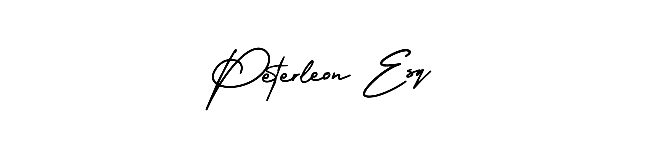 Peterleon Esq stylish signature style. Best Handwritten Sign (AmerikaSignatureDemo-Regular) for my name. Handwritten Signature Collection Ideas for my name Peterleon Esq. Peterleon Esq signature style 3 images and pictures png