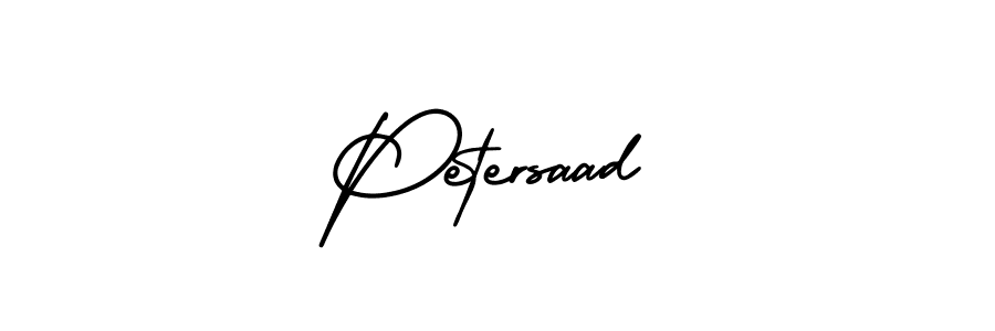 How to make Petersaad name signature. Use AmerikaSignatureDemo-Regular style for creating short signs online. This is the latest handwritten sign. Petersaad signature style 3 images and pictures png