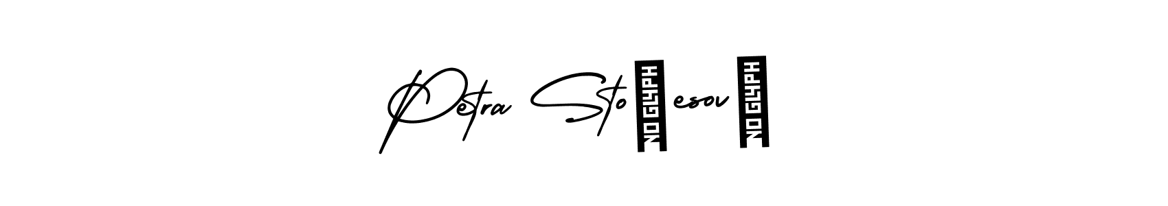 The best way (AmerikaSignatureDemo-Regular) to make a short signature is to pick only two or three words in your name. The name Petra Stočesová include a total of six letters. For converting this name. Petra Stočesová signature style 3 images and pictures png