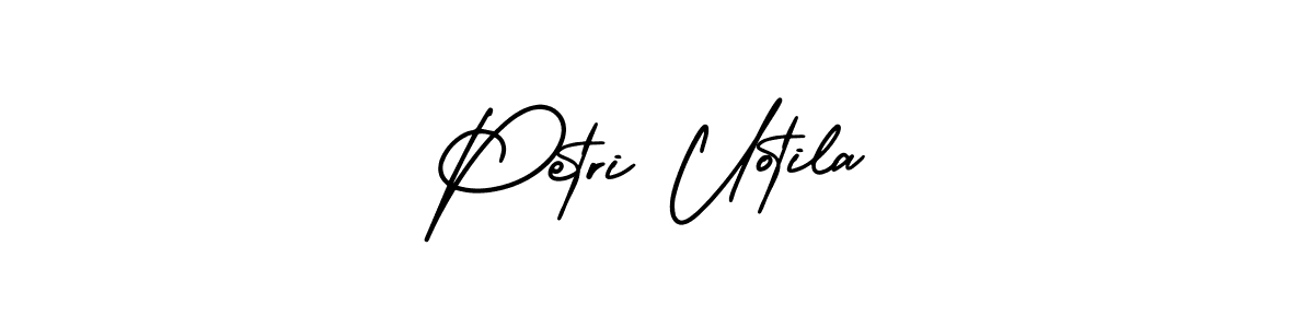 How to make Petri Uotila name signature. Use AmerikaSignatureDemo-Regular style for creating short signs online. This is the latest handwritten sign. Petri Uotila signature style 3 images and pictures png