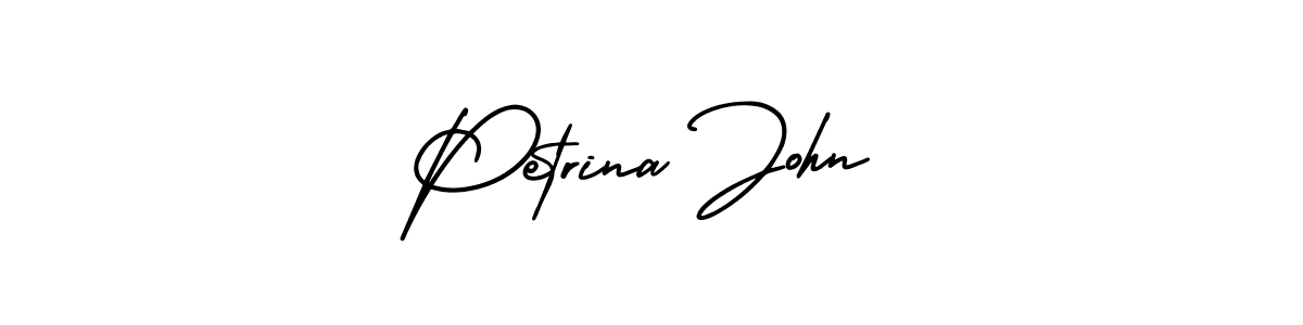 Use a signature maker to create a handwritten signature online. With this signature software, you can design (AmerikaSignatureDemo-Regular) your own signature for name Petrina John. Petrina John signature style 3 images and pictures png